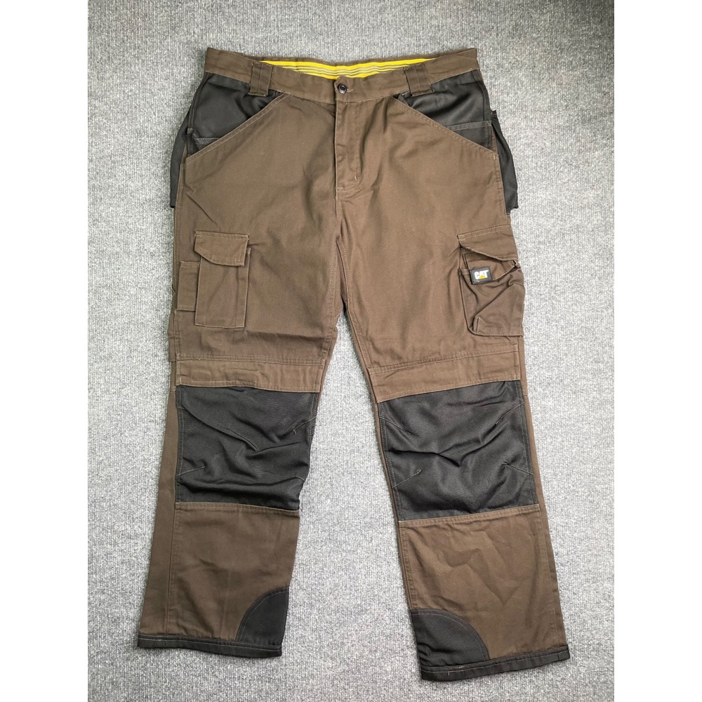CAT Caterpillar Cargo Pants Mens 38x32 Brown Workwear Redefined Utility Trousers